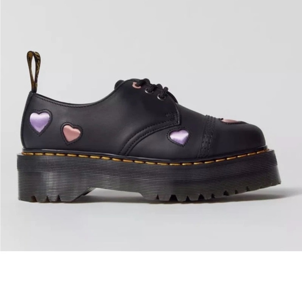 Dr. Martens 1461 Quad Hearts Oxford Loafer Platform Size 8 Women's